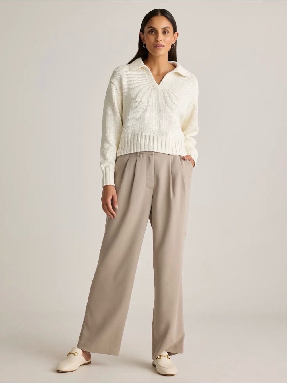 NWT Quince Size 2 Stretch Crepe Pleated Wide Leg Pants